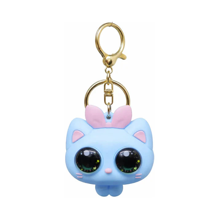 Cute Blue Cat Face Keychain