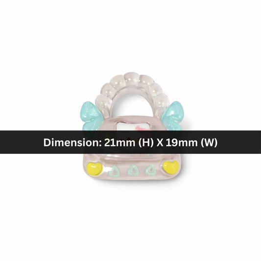 Acrylic | 21x19 mm | Pastel Handbag With Bunny