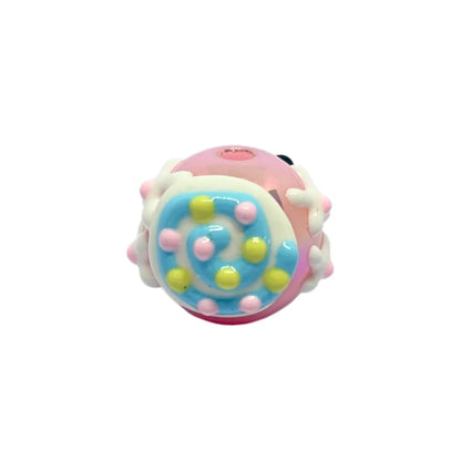 Pink Evil Eye Heart Dot Bead | 15mm