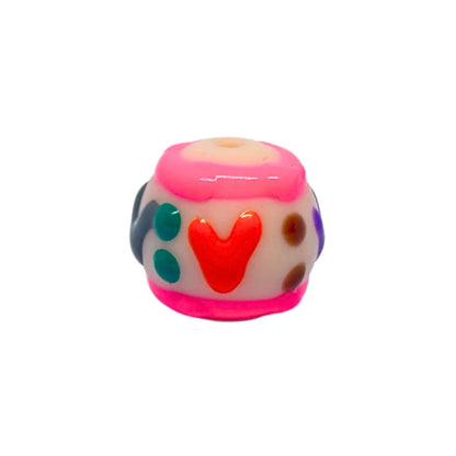 Pink Heart-V Bead | 15mm