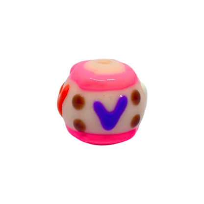 Pink Heart-V Bead | 15mm
