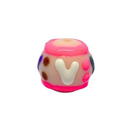 Pink Heart-V Bead | 15mm