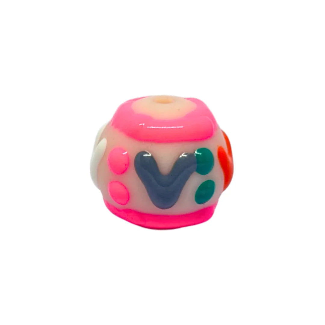 Pink Heart-V Bead | 15mm