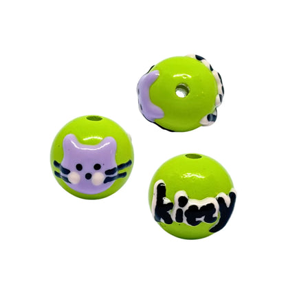 Playful Kitten-Themed Bead | 15mm