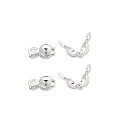 Stainless Steel | Silver - Clamshell Fold - Over Bead Covers | 7x6 mm