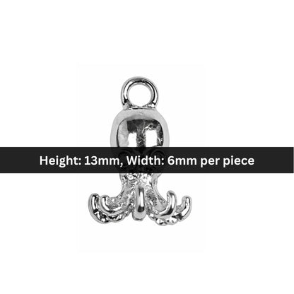 Stainless Steel  | 13x6 mm | Octopus Charm