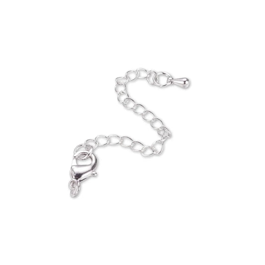 Stainless Steel | Silver Plated Extension with Hook | 60x5 mm