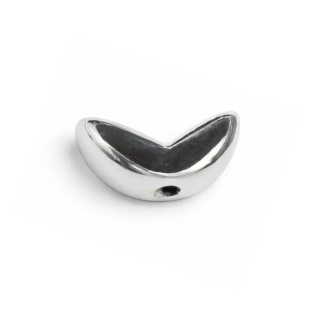 Acrylic | 8x15 mm | Silver Crescent Bead