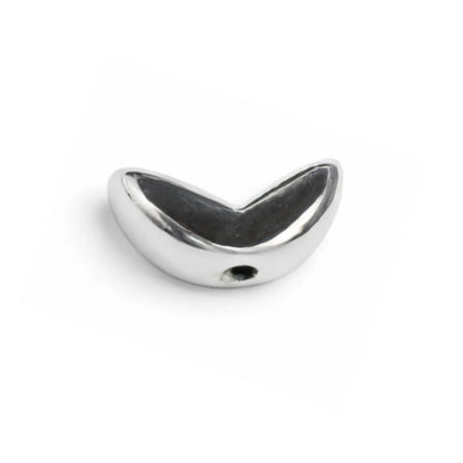 Acrylic | 8x15 mm | Silver Crescent Bead