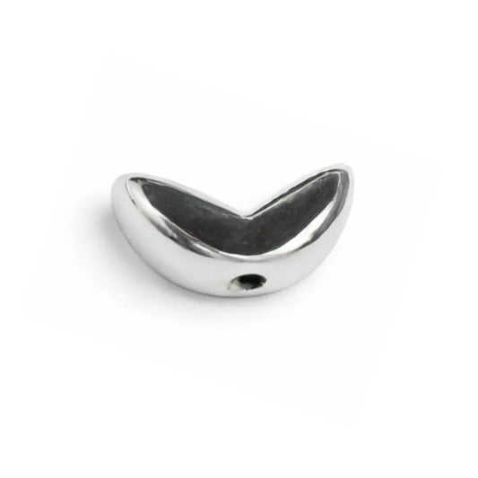 Acrylic | 8x15 mm | Silver Crescent Bead