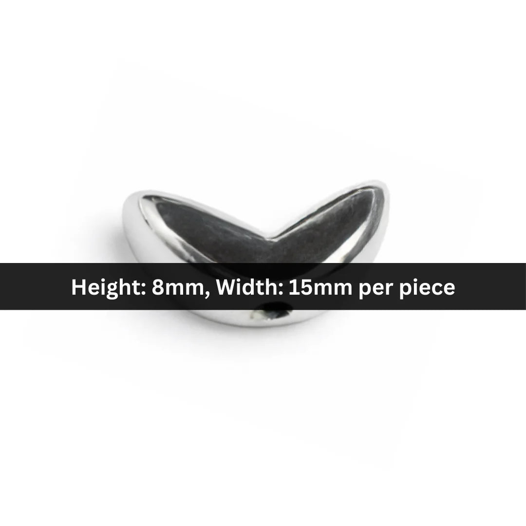 Acrylic | 8x15 mm | Silver Crescent Bead