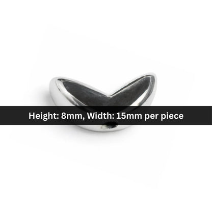 Acrylic | 8x15 mm | Silver Crescent Bead