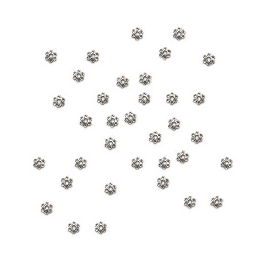 Stainless Steel | 6x6 mm | Silver Spacer Cap Blossom Style (6mm)