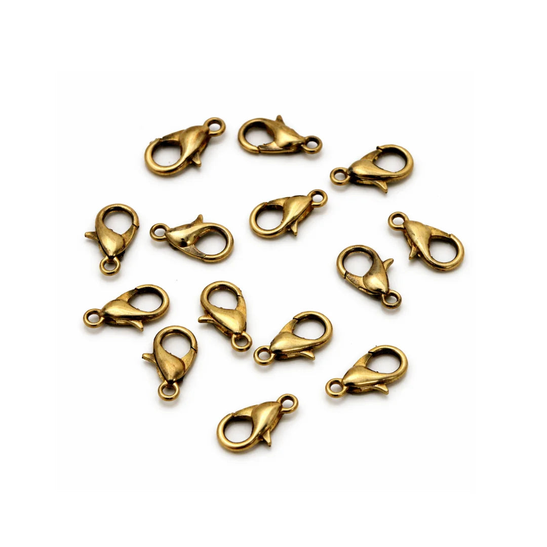Stainless Steel | 10x5 mm | Antique Gold Lobster Hook