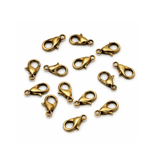 Stainless Steel | 10x5 mm | Antique Gold Lobster Hook