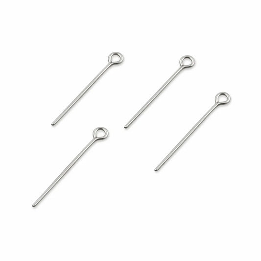 Stainless Steel | 40mm (H) x 0.8mm (Thickness of Pin) | Silver Finish Eye Pins