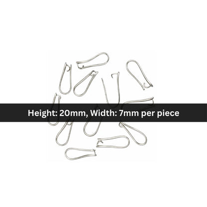 Stainless Steel | 20x7 mm | Pair of Ear Hook Style - 01