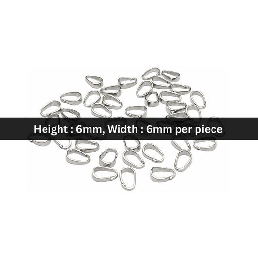 Stainless Steel | 6x6 mm | Pendant Hook | Silver