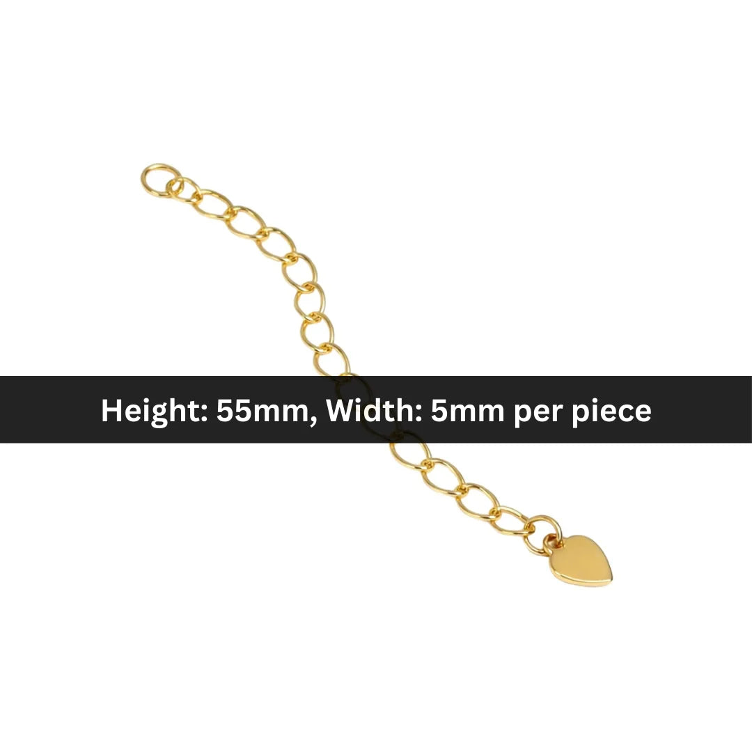 Stainless Steel | 55x5 mm | Heart Extender Chain Style - 01