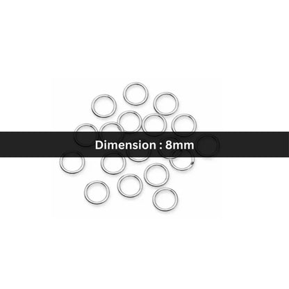 Stainless Steel | Silver Plated Jump Rings - Extra Large (8mm)