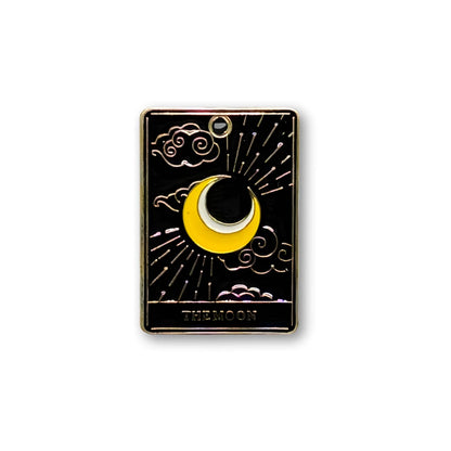 Stainless Steel | 30x20 mm | The Moon – Tarot Enamel Charm