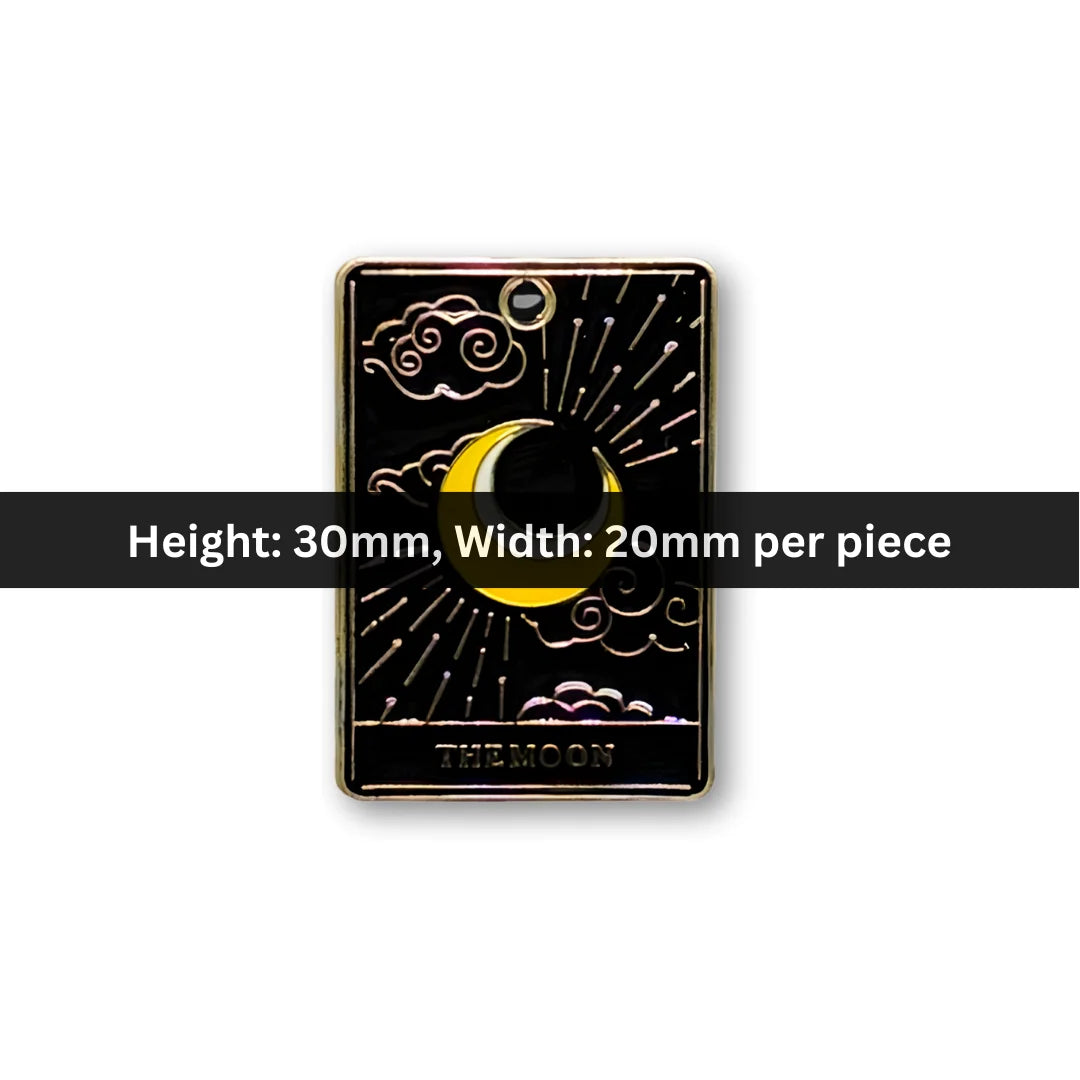 Stainless Steel | 30x20 mm | The Moon – Tarot Enamel Charm