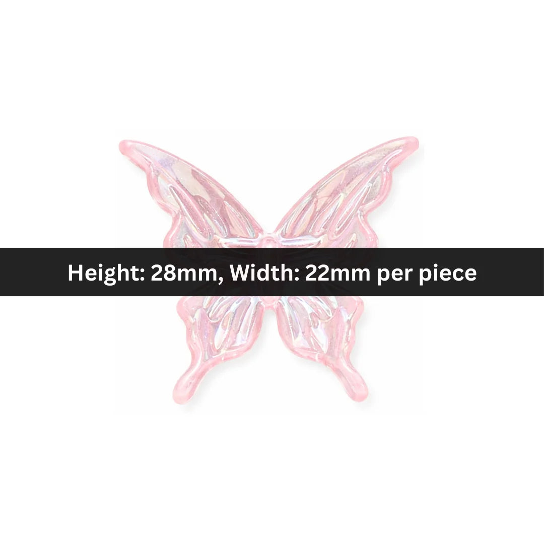 Acrylic | 28x22 mm | Translucent Pink Butterfly Charm