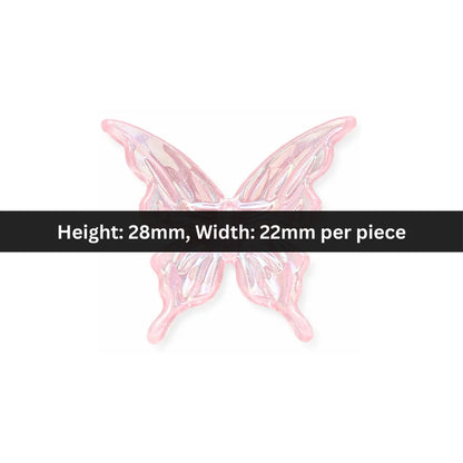 Acrylic | 28x22 mm | Translucent Pink Butterfly Charm