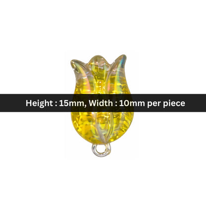 Stainless Steel | 15x10 mm | Tulip Flower Charm