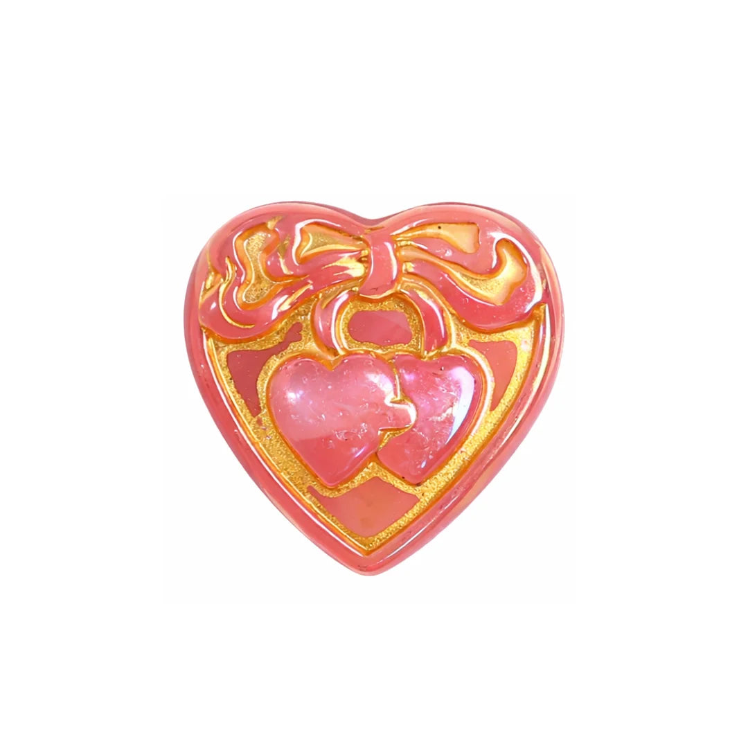 Acrylic | Twin Love Pink Heart Charm