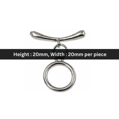 Stainless Steel | 20x20 mm | Twisted Rope Toggle Clasp Style - 01
