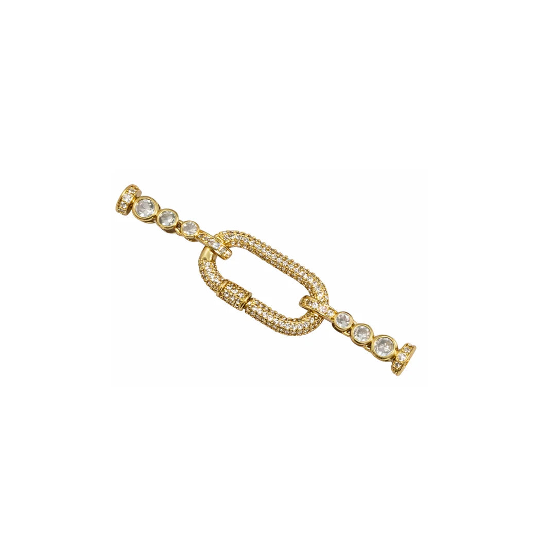 Stainless Steel | 60x30 mm | Vintage Sparkle Link Charm Style -01