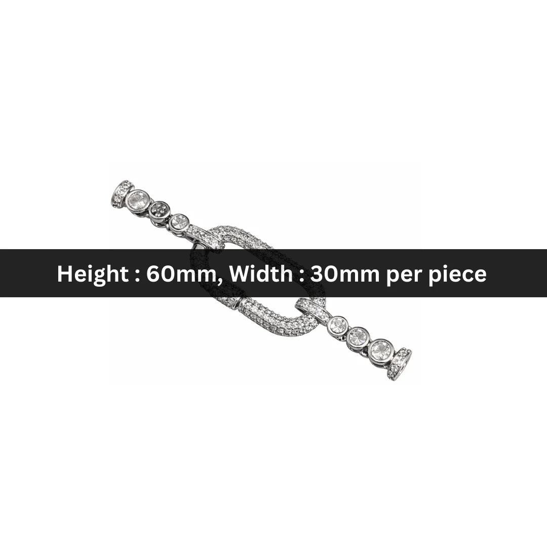 Stainless Steel | 60x30 mm | Vintage Sparkle Link Charm Style -02