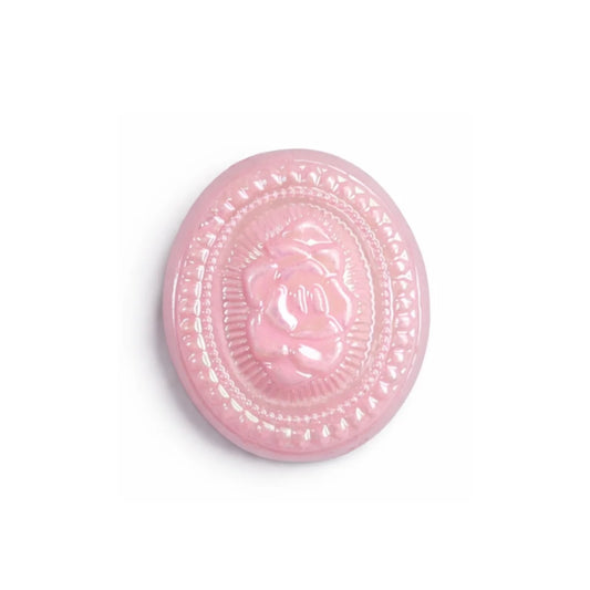 Acrylic | 20x25 mm | Vintage Pink Bead With Rose