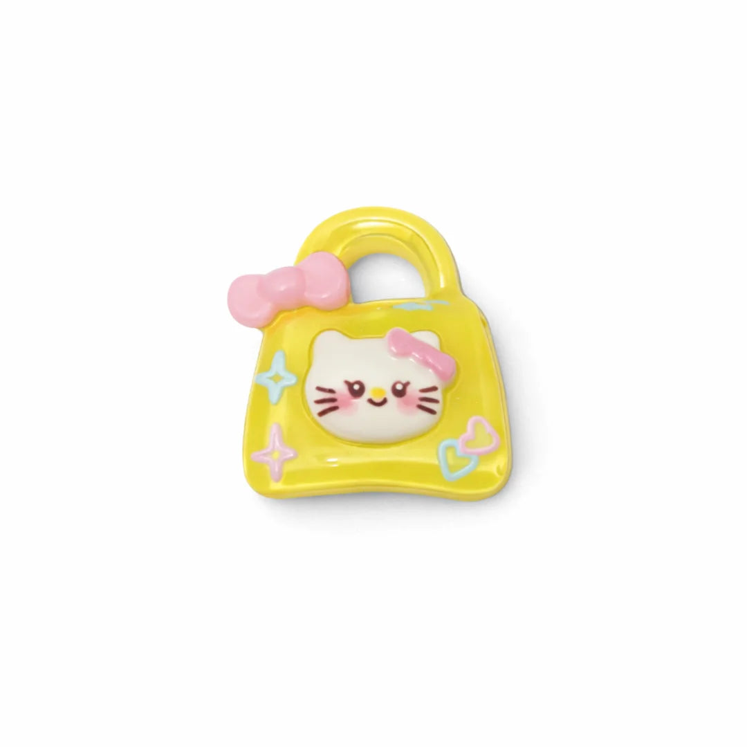 Acrylic | 20x18 mm | Yellow Handbag With Kitten