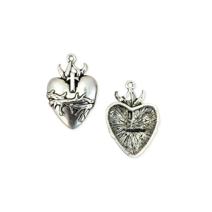 45x28 mm | Cross Thorns Heart Charms