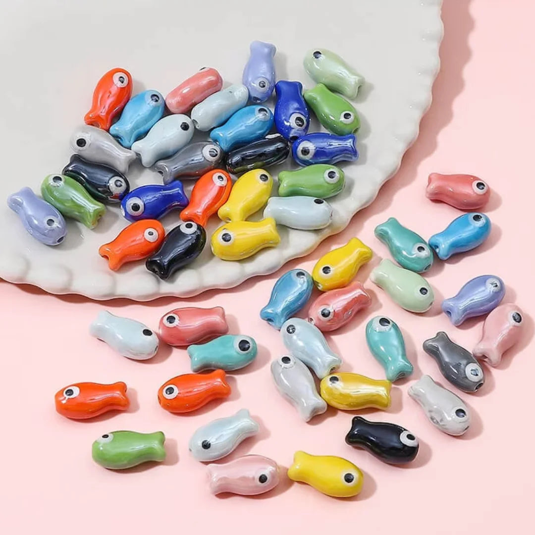 Ceramic Colorful Fish Beads