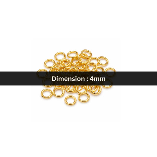 Stainless Steel | Gold Plated Jump Rings - Small (4mm)