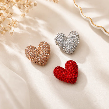 Alloy Metal | 15x10 mm | Heart With Stone Beads