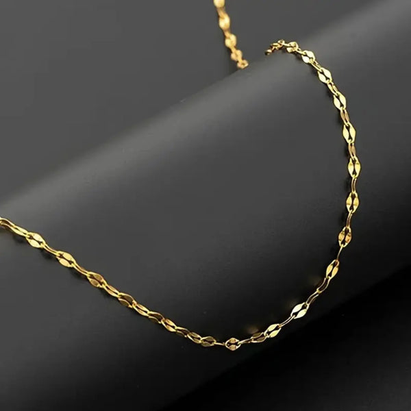 1 Ft of 18K Gold Plated Stainless Steel Lip Chain