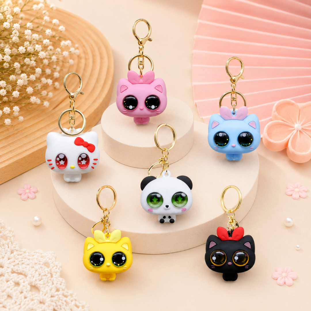 Cat Face Keychain