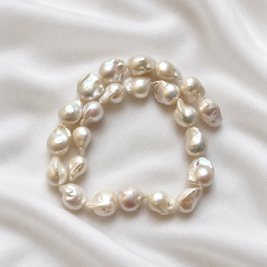 Fresh Water Cream Color Baroque Shape AA Lustre Pearl |12x15 mm