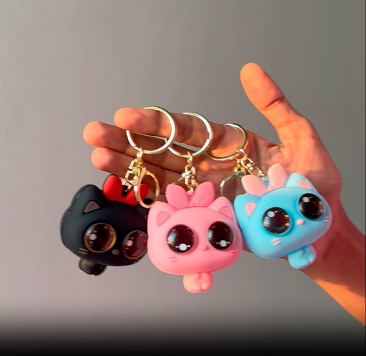 Cat Face Keychain