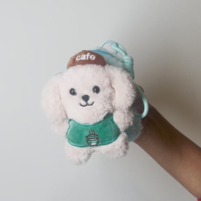 Cafe Puppy Keychain With Pouch