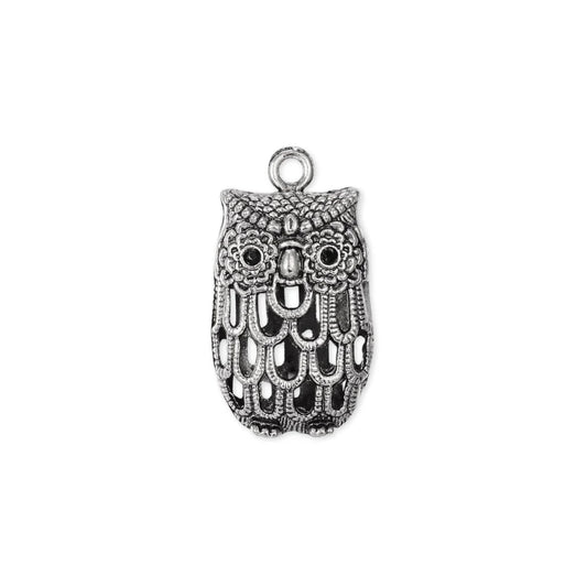 40x25 mm | Silver Owl Charm