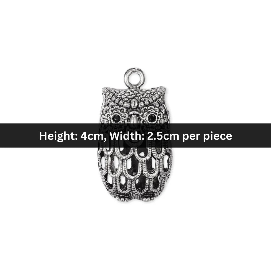 40x25 mm | Silver Owl Charm