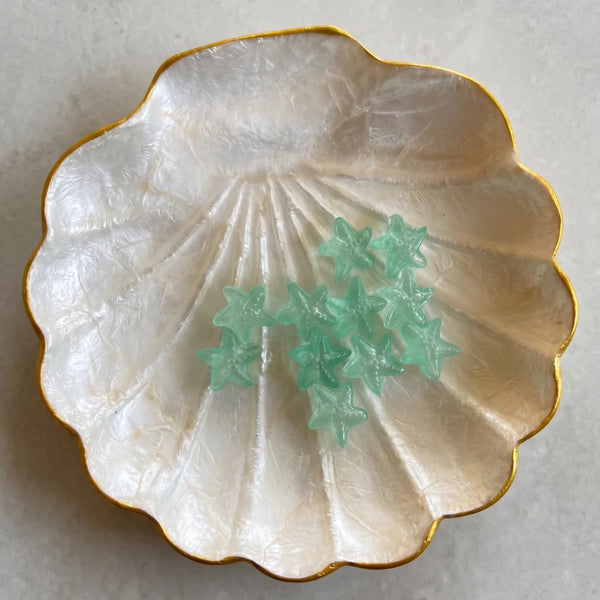 Star Fish Glass Beads - Green