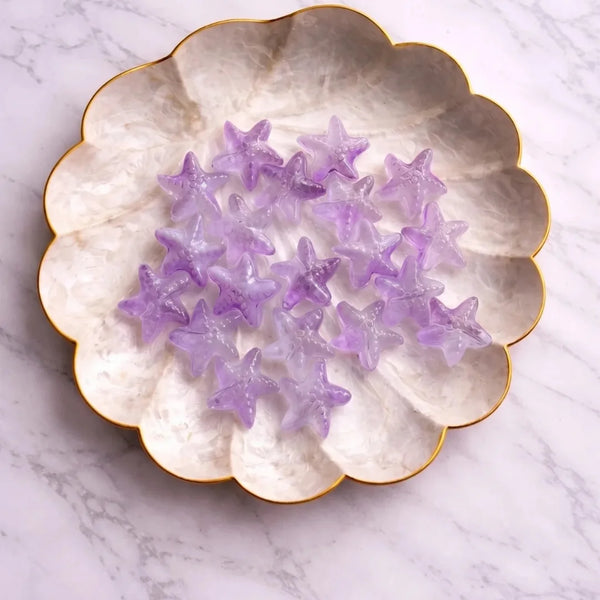 Star Fish Glass Beads - Lavender