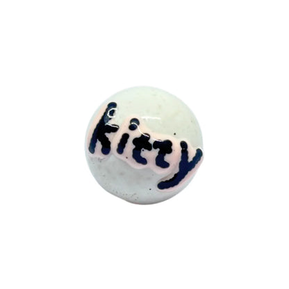 White Kitty Round Bead | 15mm