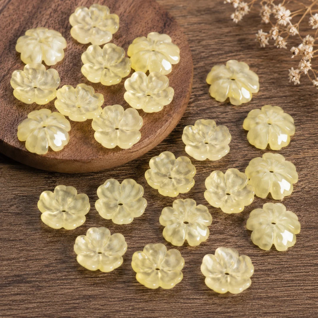 Flower Blossom Glass Beads